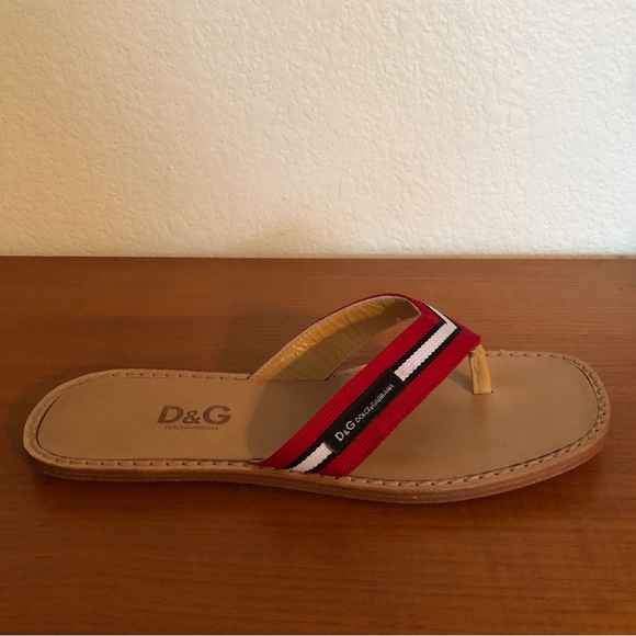 Dolce & Gabbana D&G Striped Thong Sandals 38.5 8.5 - Picture 2 of 8